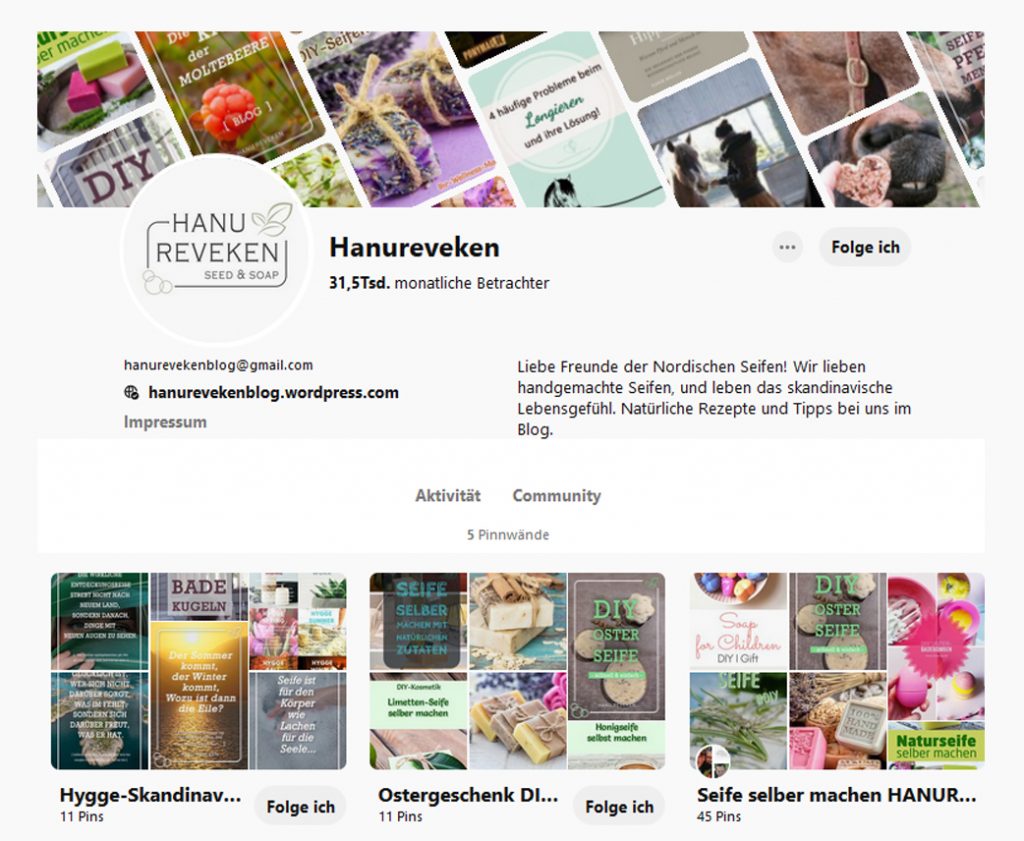 Hanureveken Seife Pinterest